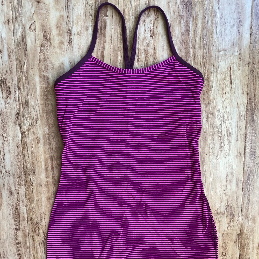 Lululemon Pink Stripe Tank